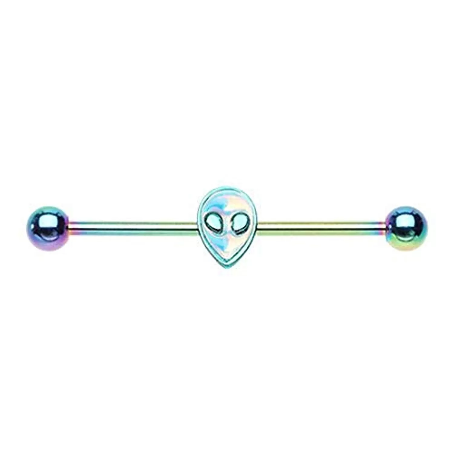 Rainbow Illuminating Alien Head WildKlass Industrial Barbell