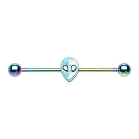 Rainbow Illuminating Alien Head WildKlass Industrial Barbell