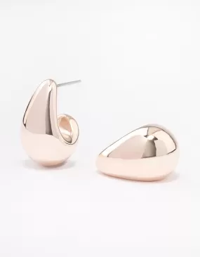 Rose Gold Plated Bubble Drop Stud Earrings