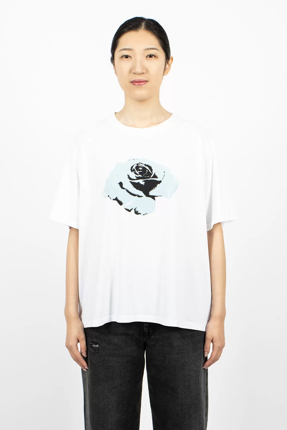 Rose Graphic Oversized T-Shirt White