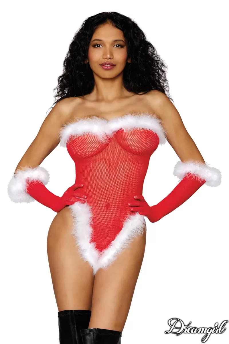 Seamless Fishnet Santa Teddy