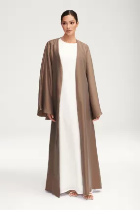 Seema Flare Sleeve Open Abaya - Taupe