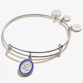 September Aster Flower Charm Bangle