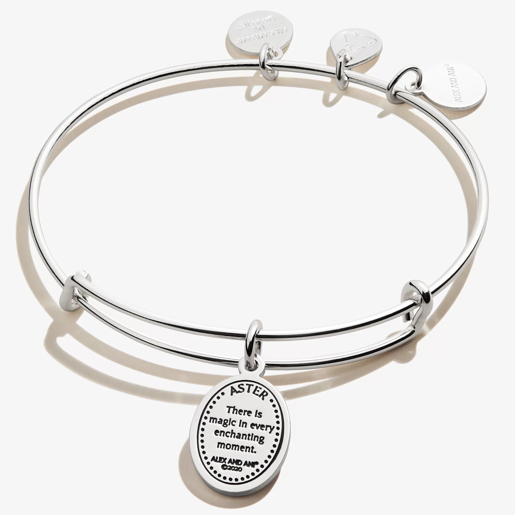 September Aster Flower Charm Bangle