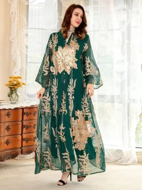 Sequins Embroidered Abaya