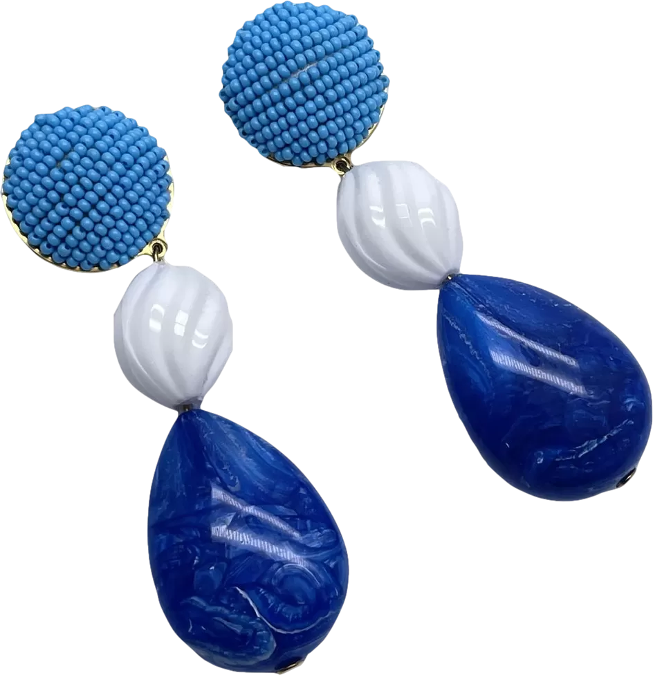 Shourouk Blue Beaded Drop Earrings