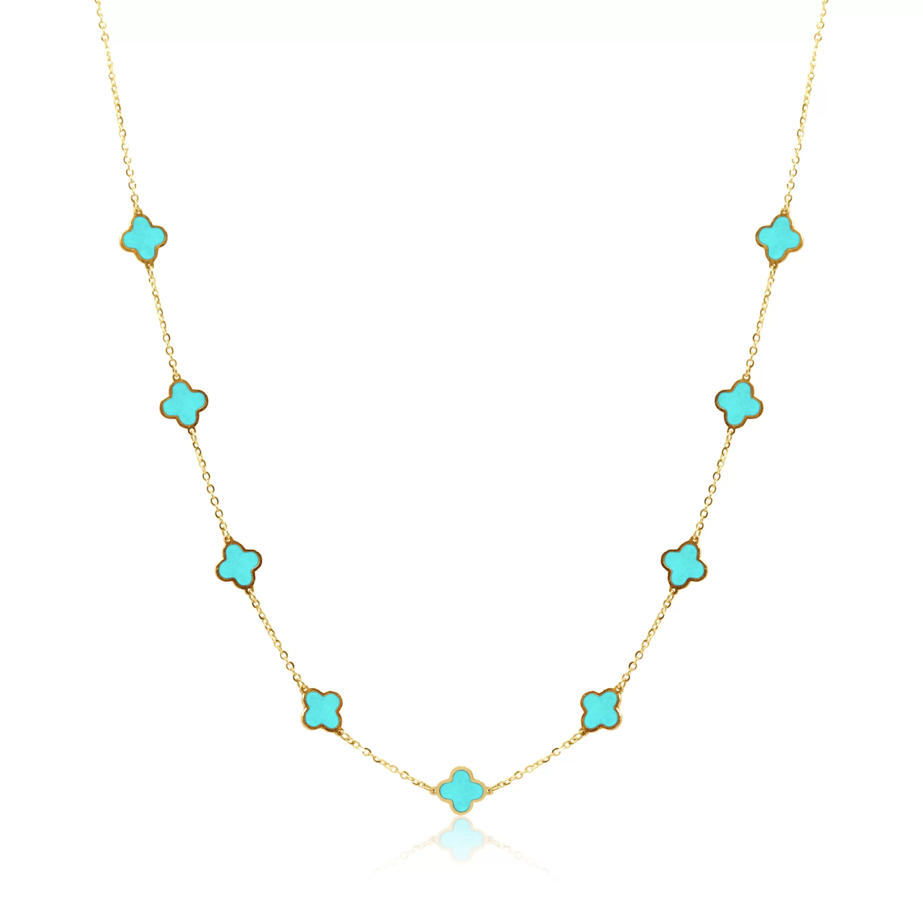 Stone Flower Necklace - Turquoise