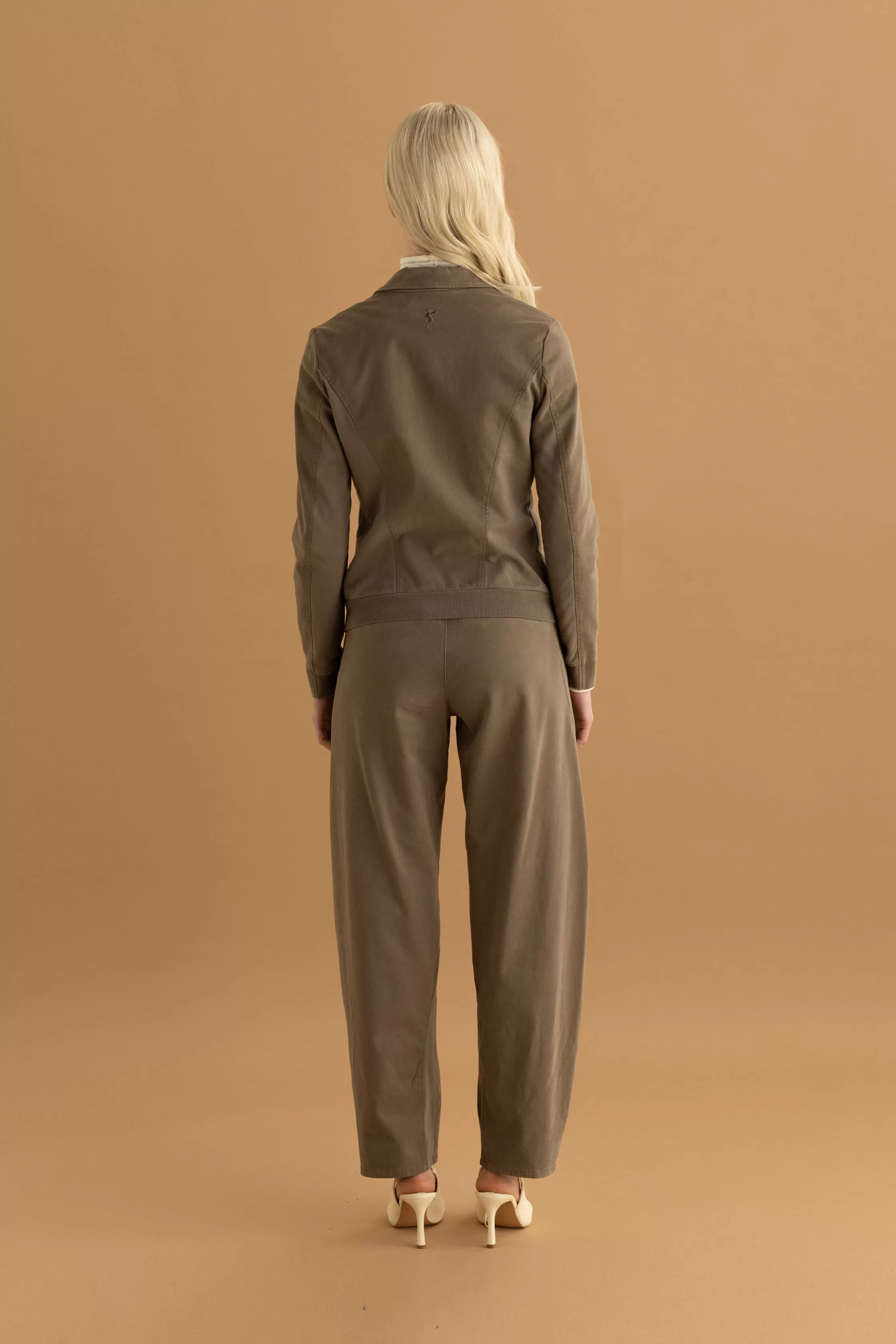 Stretch Cotton Gabardine Jacket with Back Ribbing Garment Dyed 58XU 3724