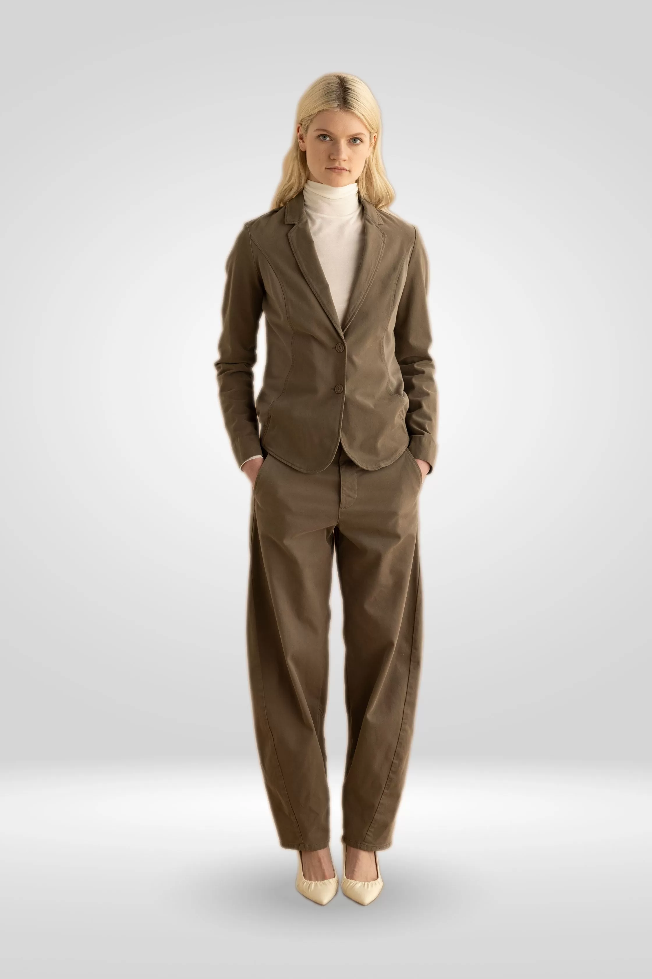 Stretch Cotton Gabardine Jacket with Back Ribbing Garment Dyed 58XU 3724