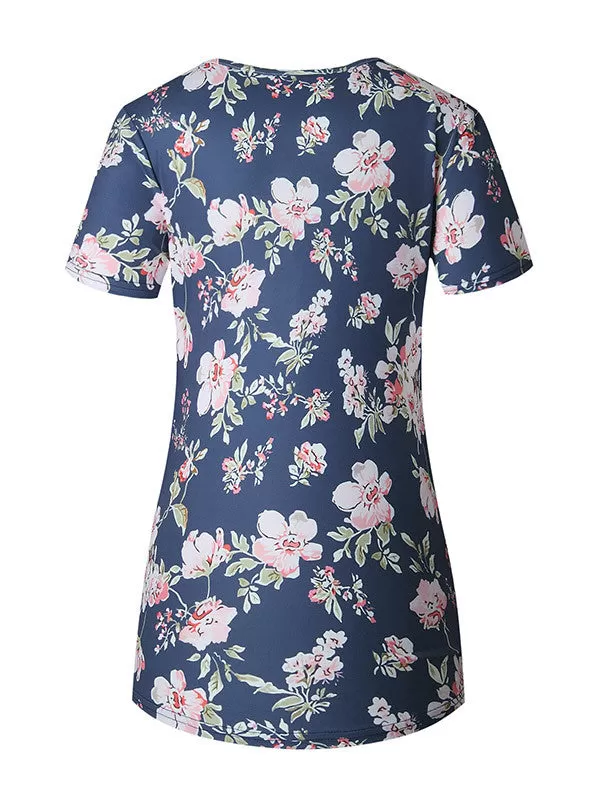 Summer Floral Cross Front Top