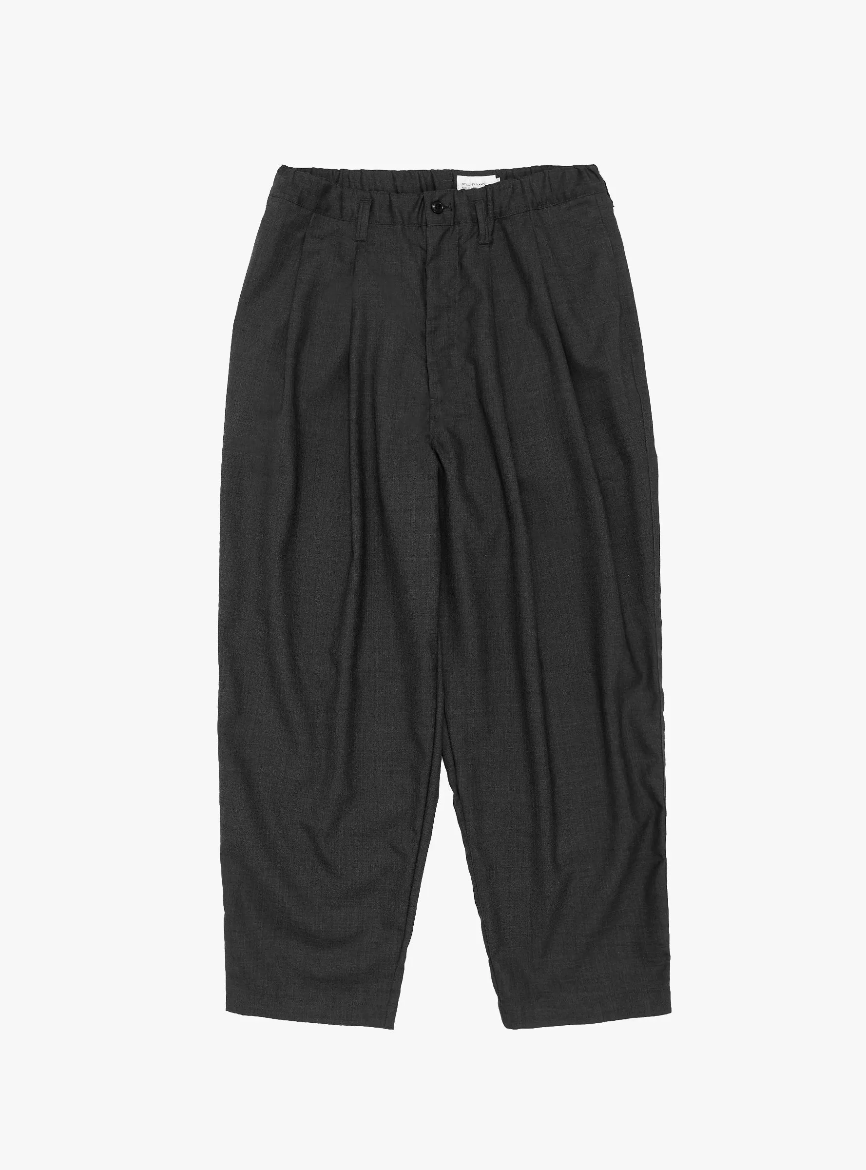 Summer Wool Wide Pants Charcoal