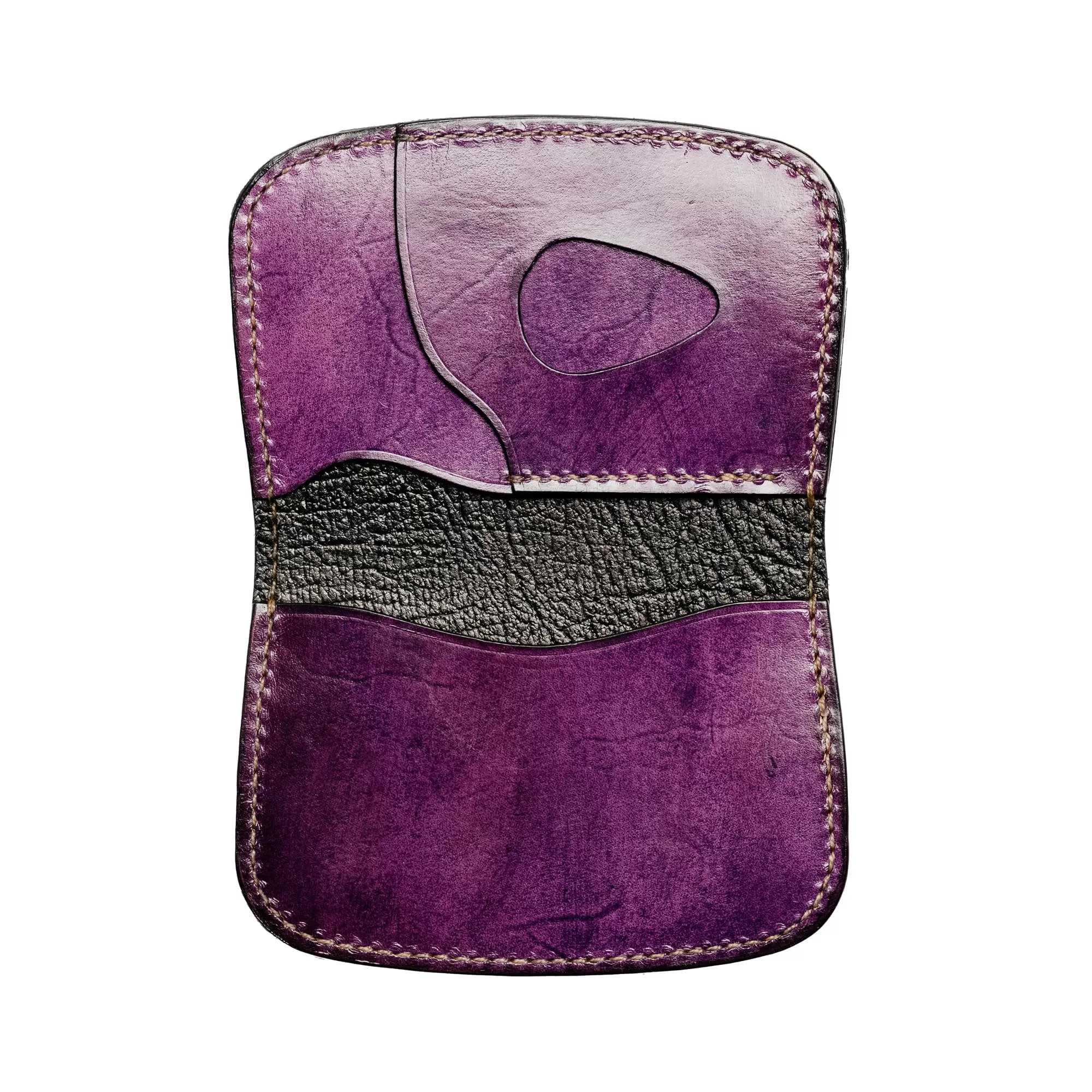 The Black Acre Card Wallet Black & Purple