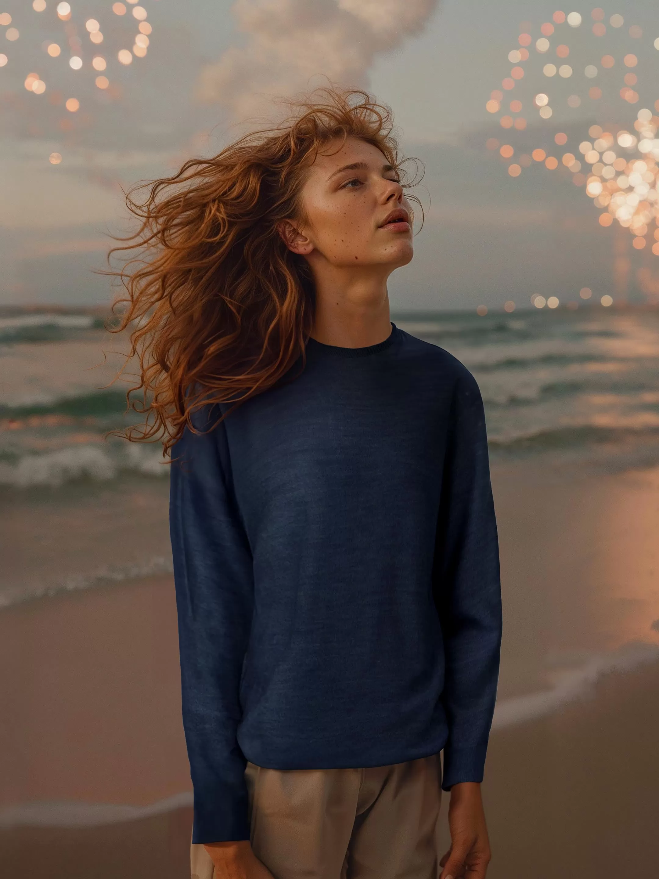 The Crewneck Light - Pacific Blue