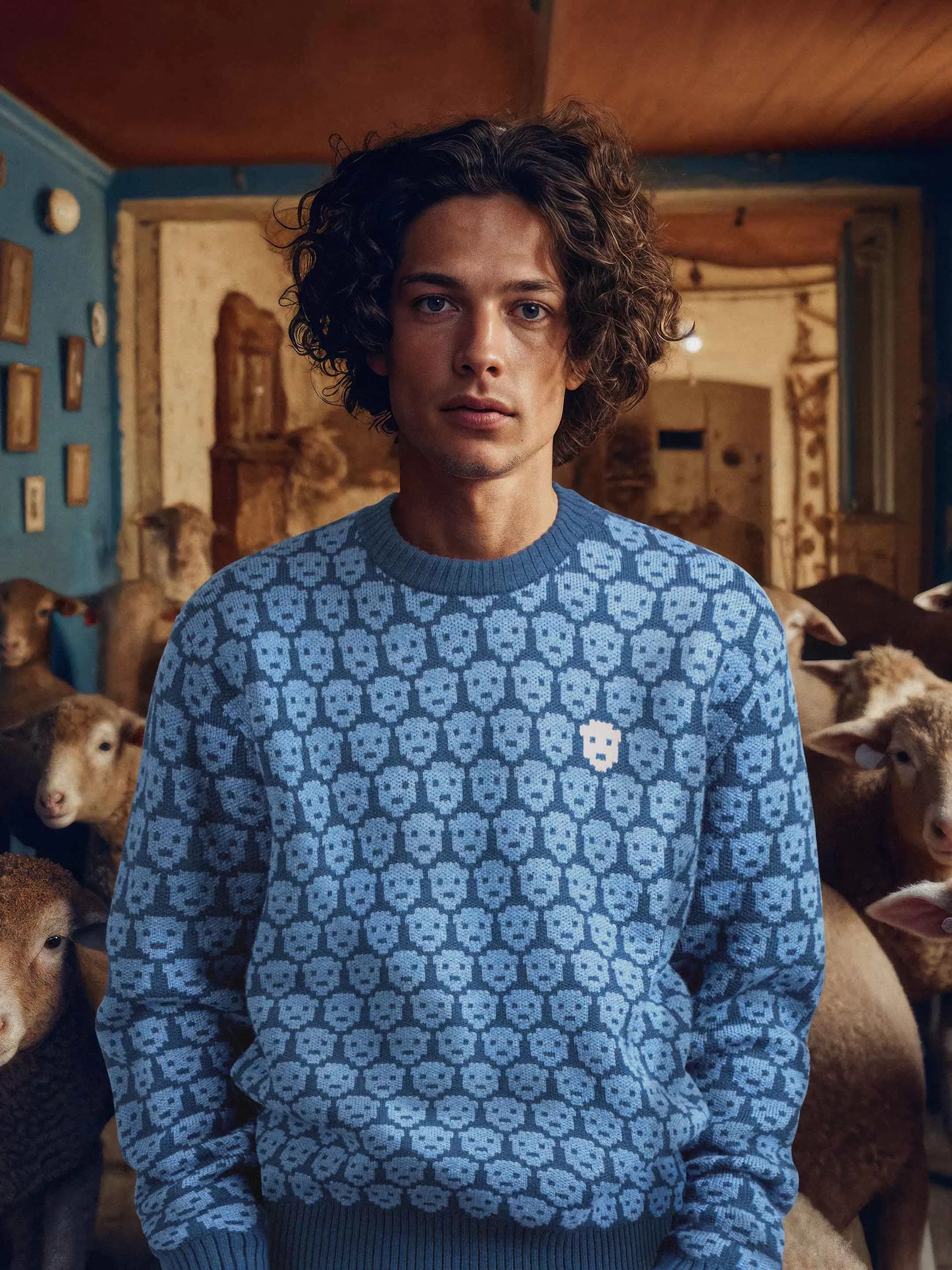 The Flock Crewneck - Baltic Blue