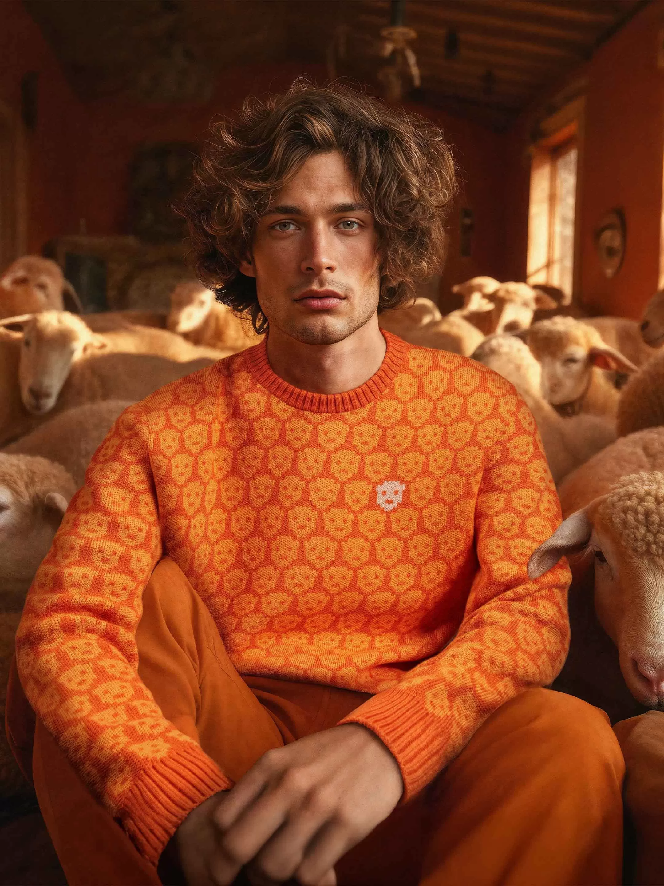 The Flock Crewneck - Mahuika Orange