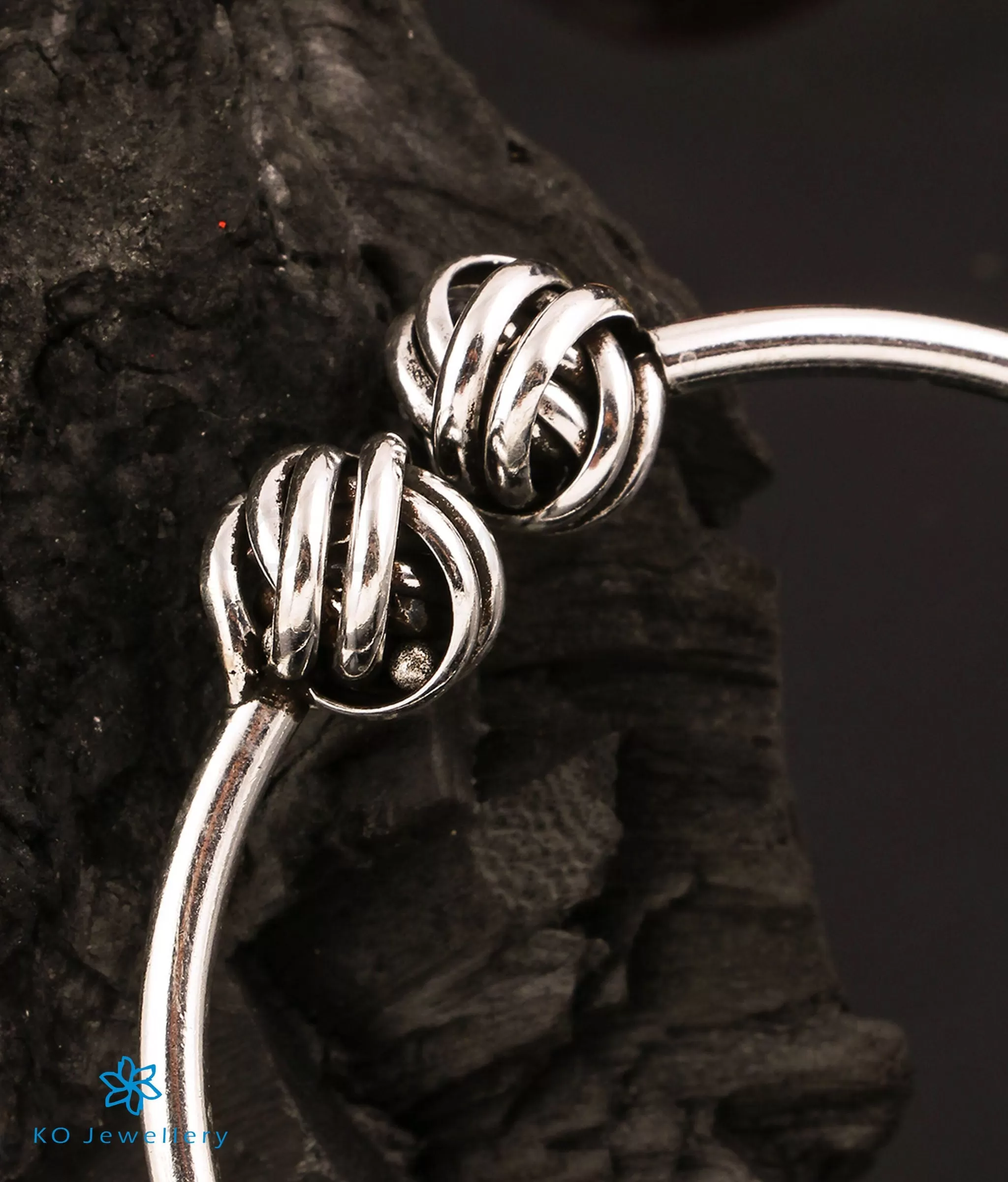 The Knotty Silver Flexible Open Bracelet