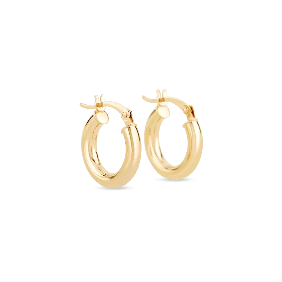 Tube Hoop Earrings in 14K Gold Over Sterling Silver