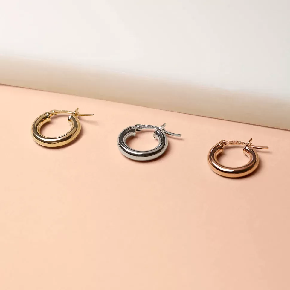 Tube Hoop Earrings in 14K Gold Over Sterling Silver