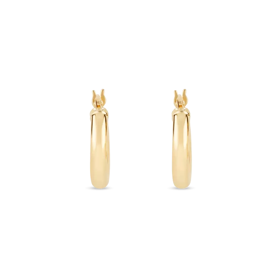 Tube Hoop Earrings in 14K Gold Over Sterling Silver