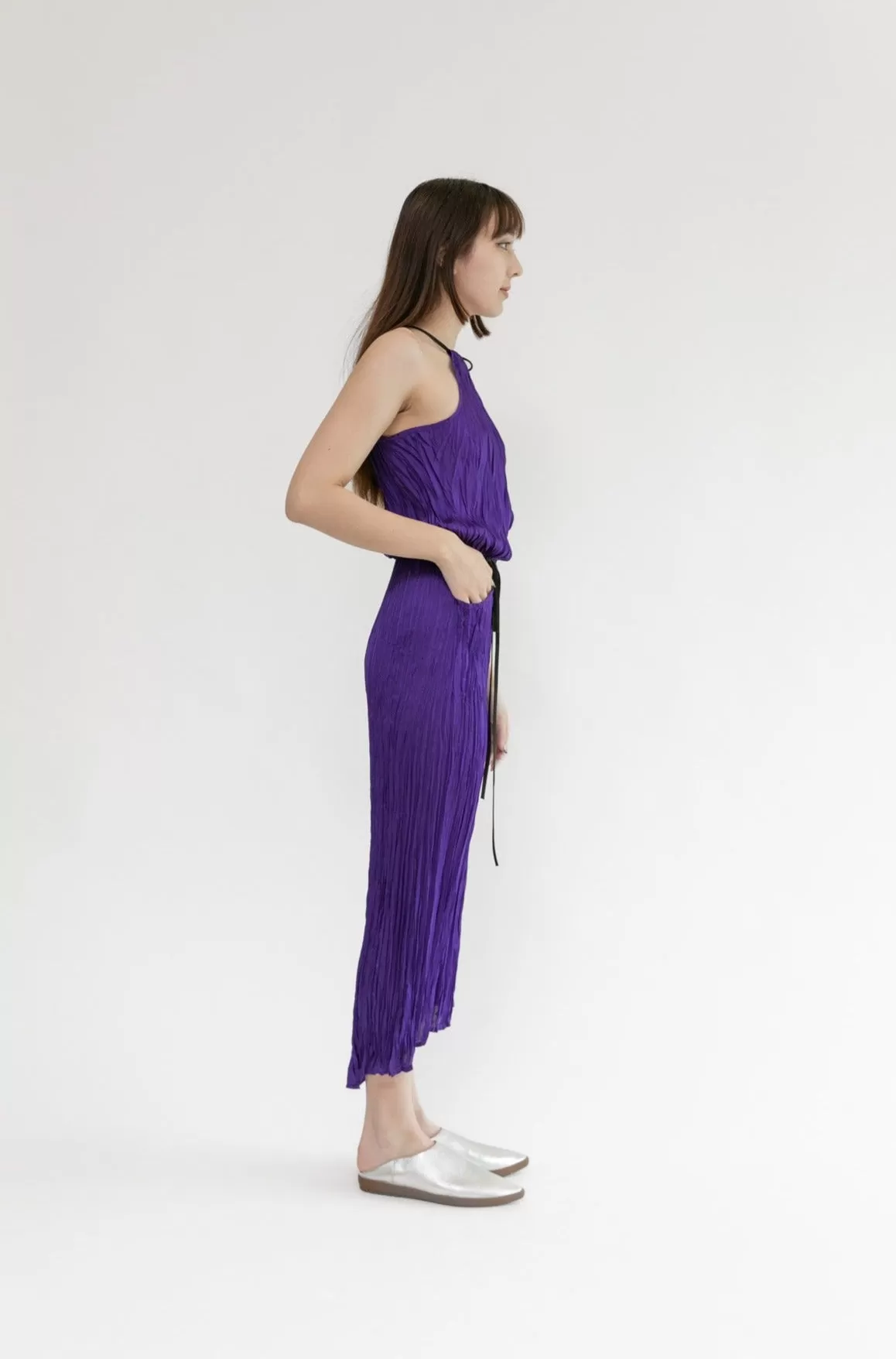 Twisted Maxi Halter Dress | Grape