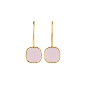 Vama | Calista Earrings | Metal-Sterling Silver | Stone-Rose Quartz | Finish-Shiny