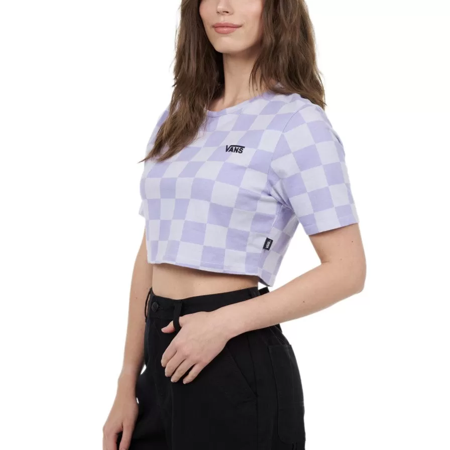 VANS Check Crew Crop T-Shirt - Lavender