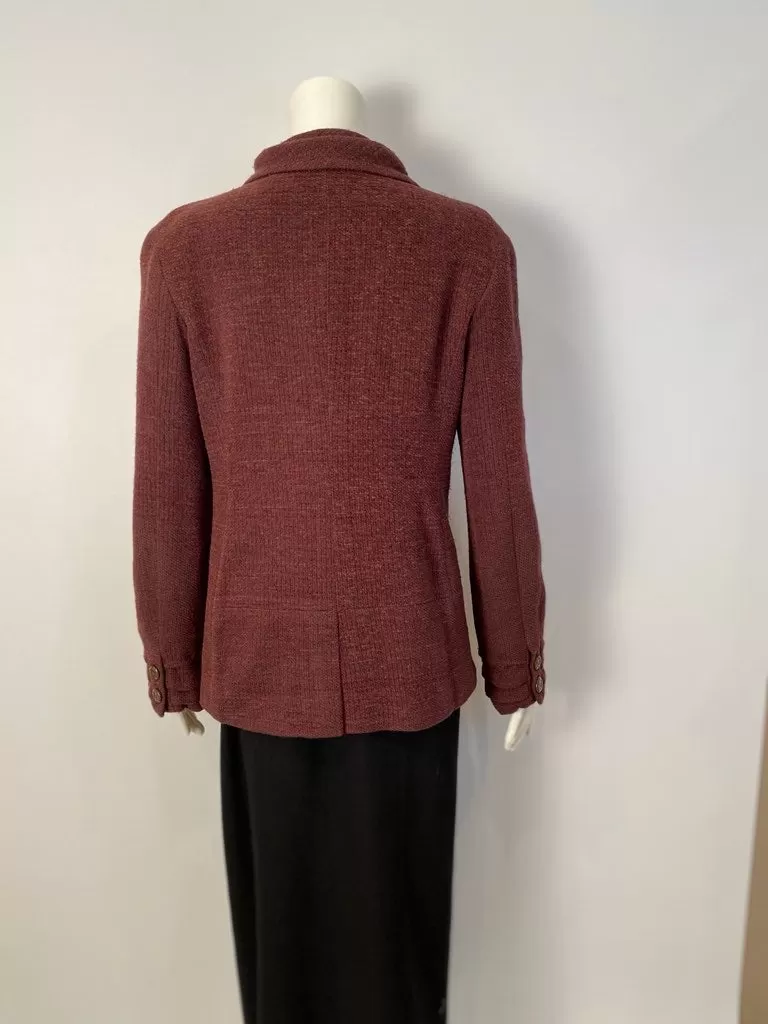 Vintage Chanel 98A, 1998 Fall Maroon Jacket FR 40 US 6/8