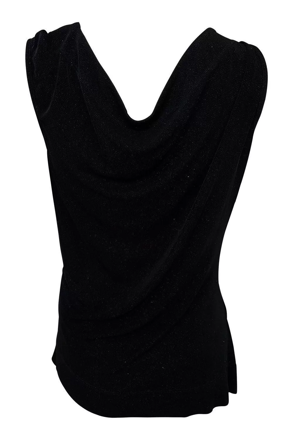 VIVIENNE WESTWOOD Anglomania Black Glitter Cowl Front Top (XS | UK 08)