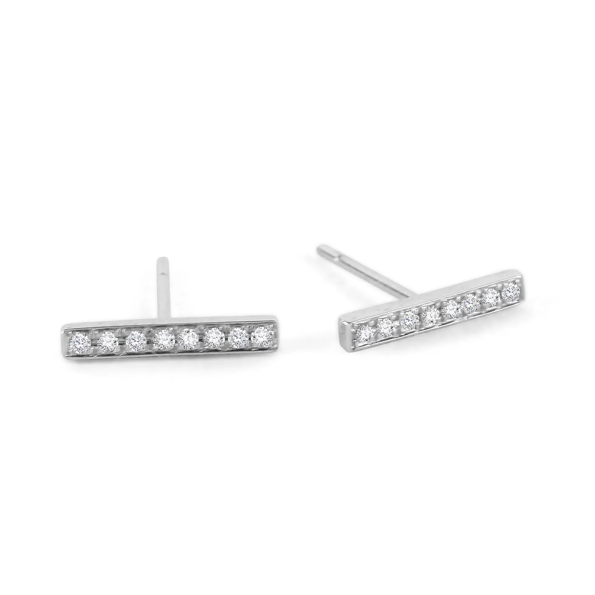 WD32 - 14kt Pave Diamond Stick Studs