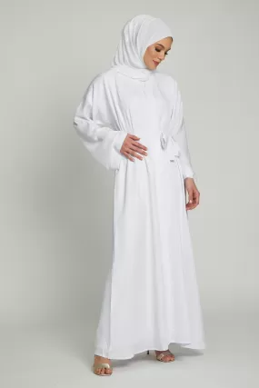 White Open Abaya