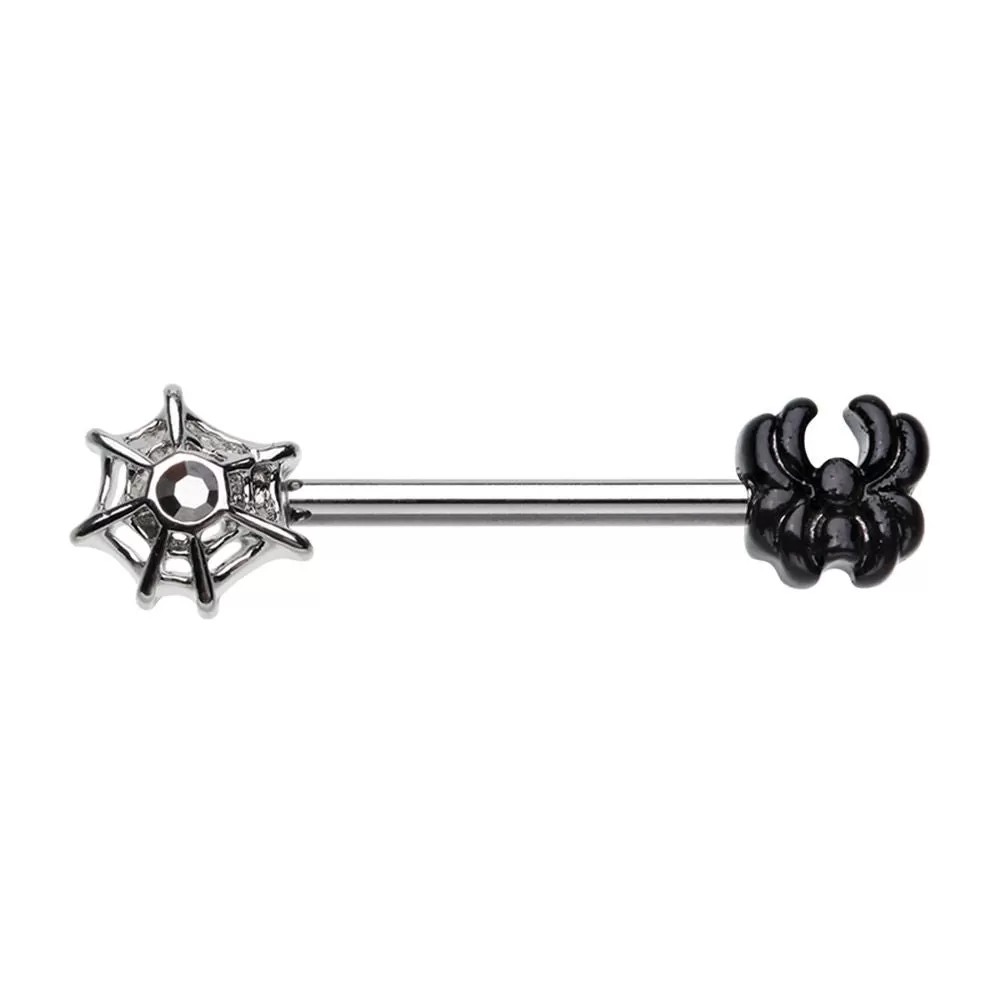 WILDKLASS Arachnid Spider Web Nipple Barbell Ring