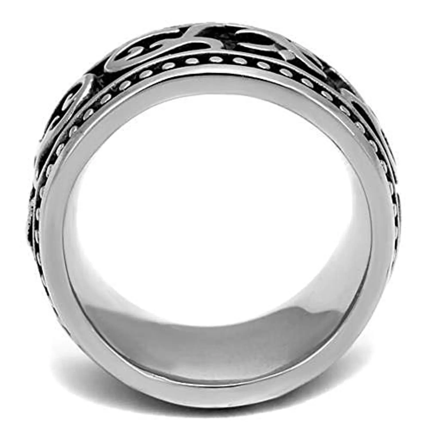 WildKlass Stainless Steel Ring High Polished Men Epoxy Jet