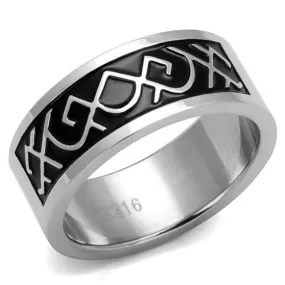 WildKlass Stainless Steel Ring High Polished Men Epoxy Jet