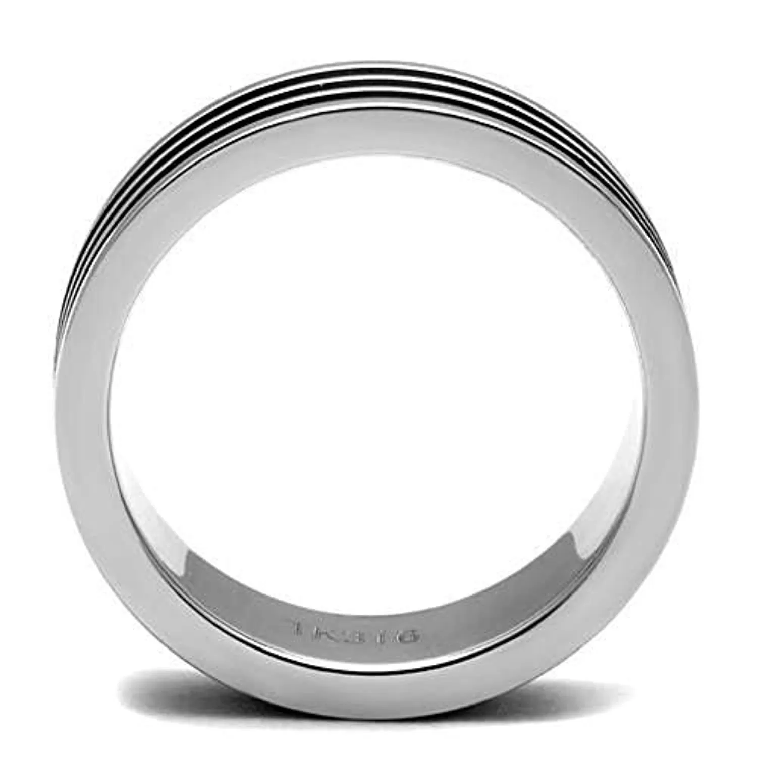 WildKlass Stainless Steel Ring High Polished Men Epoxy Jet