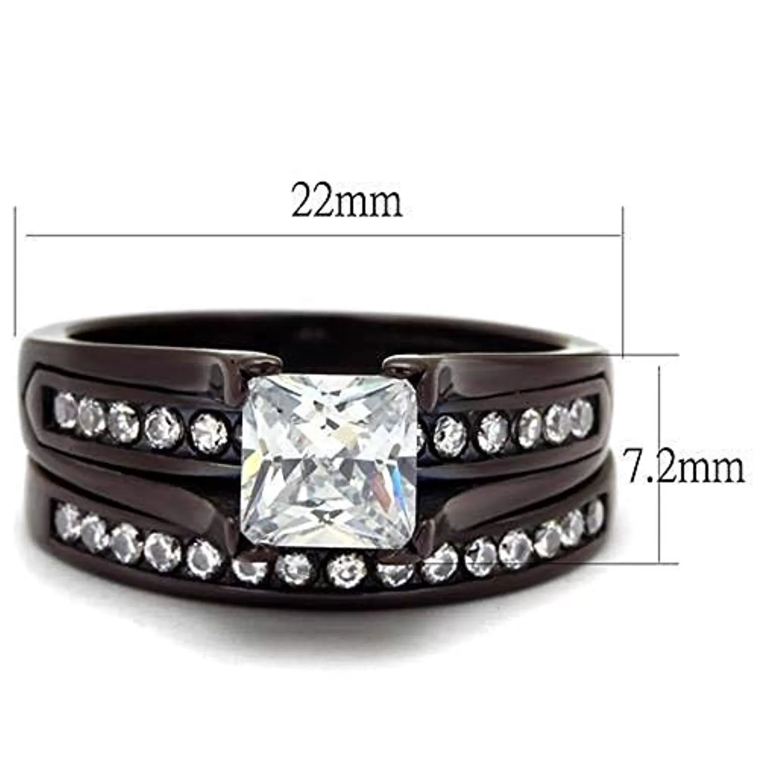 WildKlass Stainless Steel Ring IP Dark Brown (IP Coffee) Women AAA Grade CZ Clear