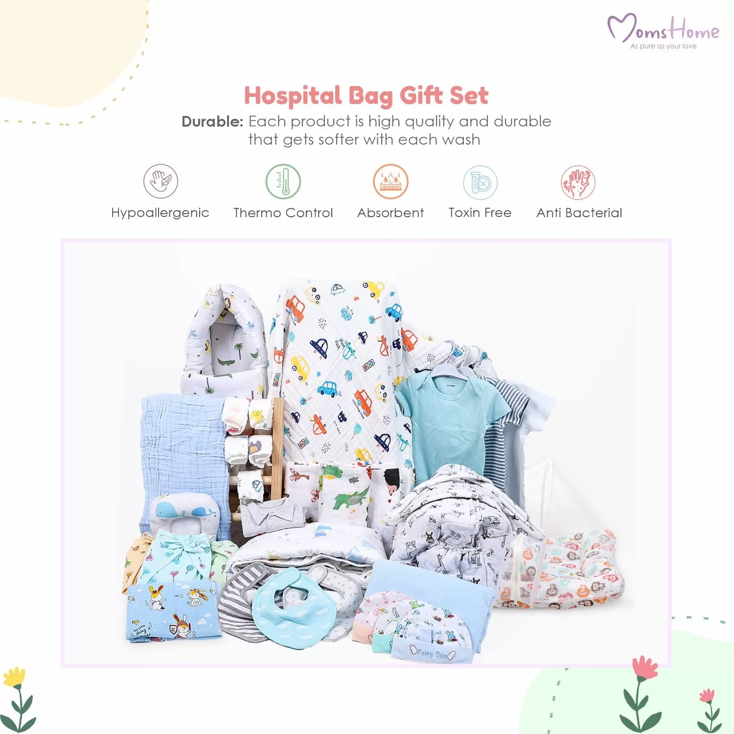 Winter Hospital Kit For Newborn Baby | New Born Baby Essentials Gift Combo | 25 Items | Mixed Design