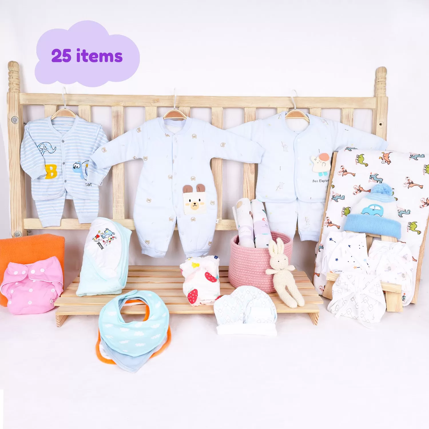 Winter Hospital Kit For Newborn Baby | New Born Baby Essentials Gift Combo | 25 Items | Mixed Design