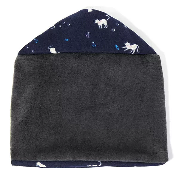 Women Cotton Cat Printing Beanie Hats Casual Outdoor Warm For Both Hats And Scarf Use