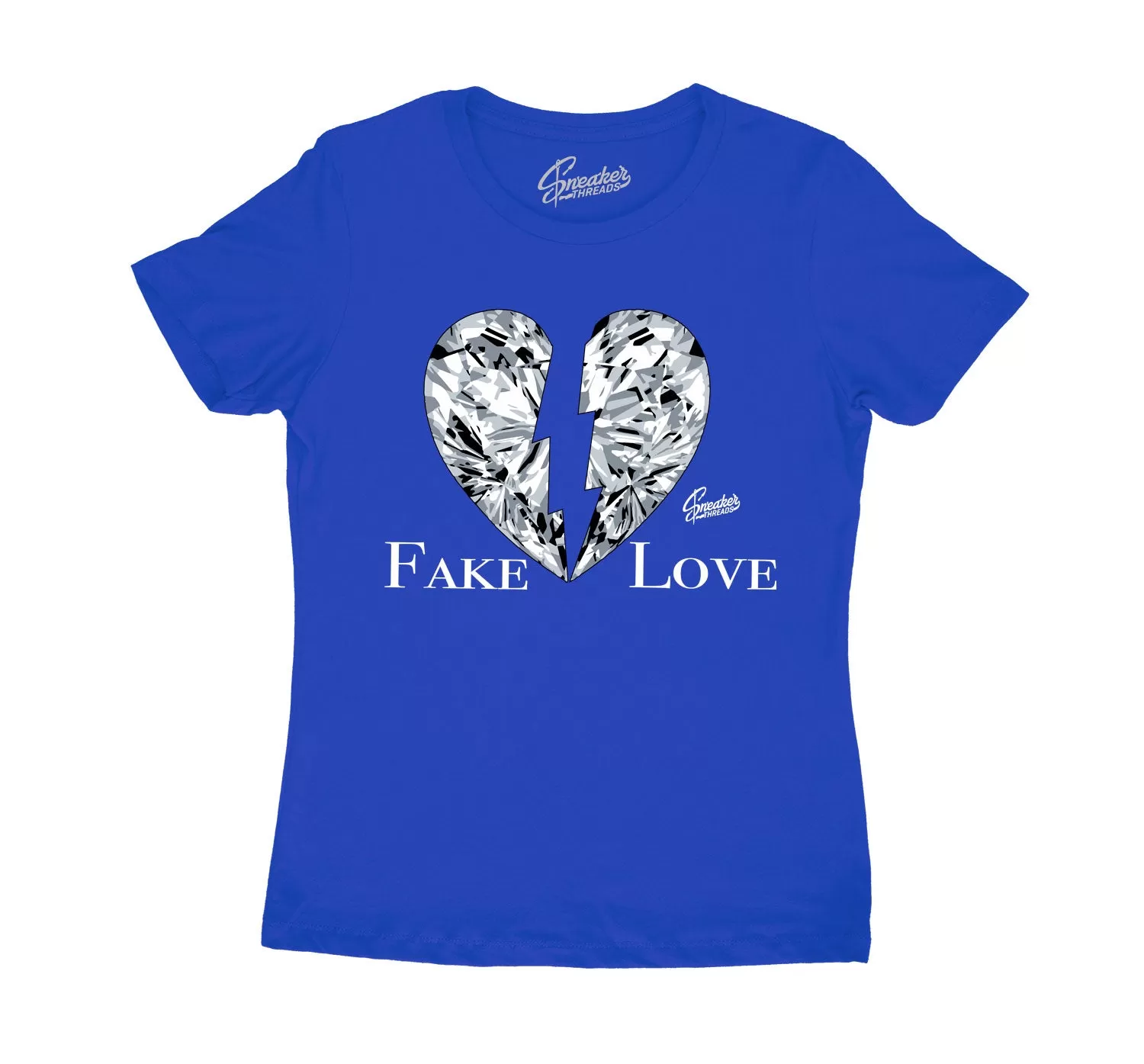 Womens Racer Blue 3 Shirt - Love - Blue