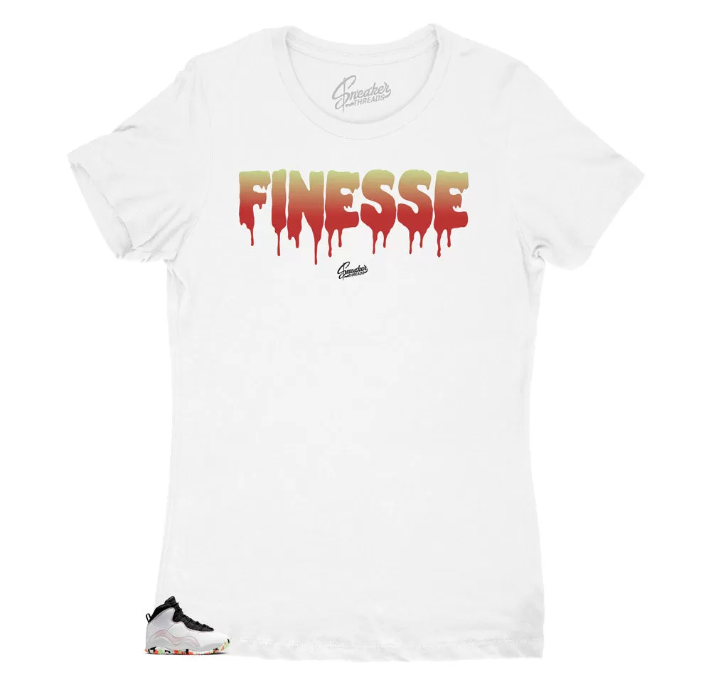 Women's Retro 10 Ember Glow Shirt - Finesse - White