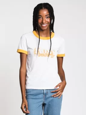 WOMENS SAND & SUN SHORT SLEEVE TEE - MARIGOLD - CLEARANCE