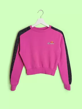 Y2K ELLESSE Crop Sweatshirt Glitter Sleeves - size XS