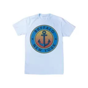 Youth Ice Blue With Anchor UV Color Changing Short Sleeve Shirt